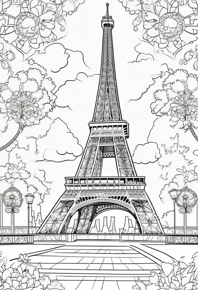 Paris Coloring Page