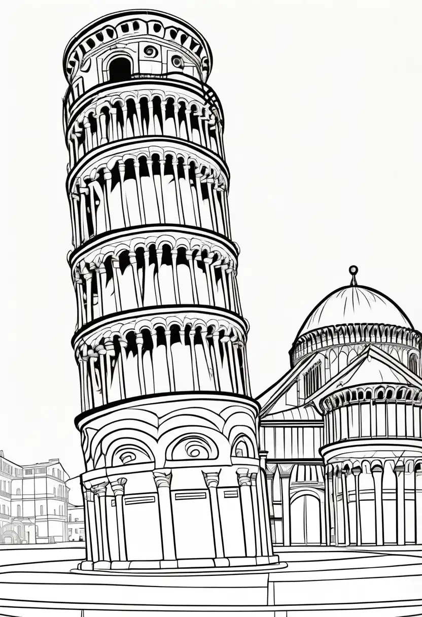 Pisa Coloring Page