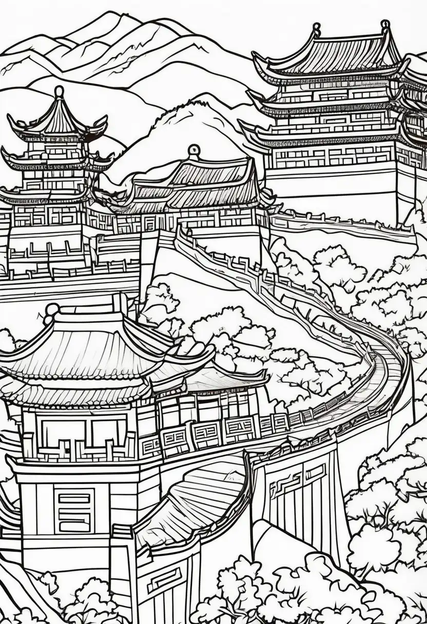 Wall of China Coloring Page